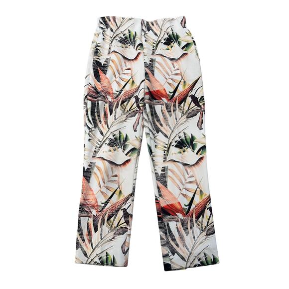 Joseph Ribkoff Tropical Birds Floral Pants Trousers Cropped With Ankle Slits, 4 - Picture 1 of 11